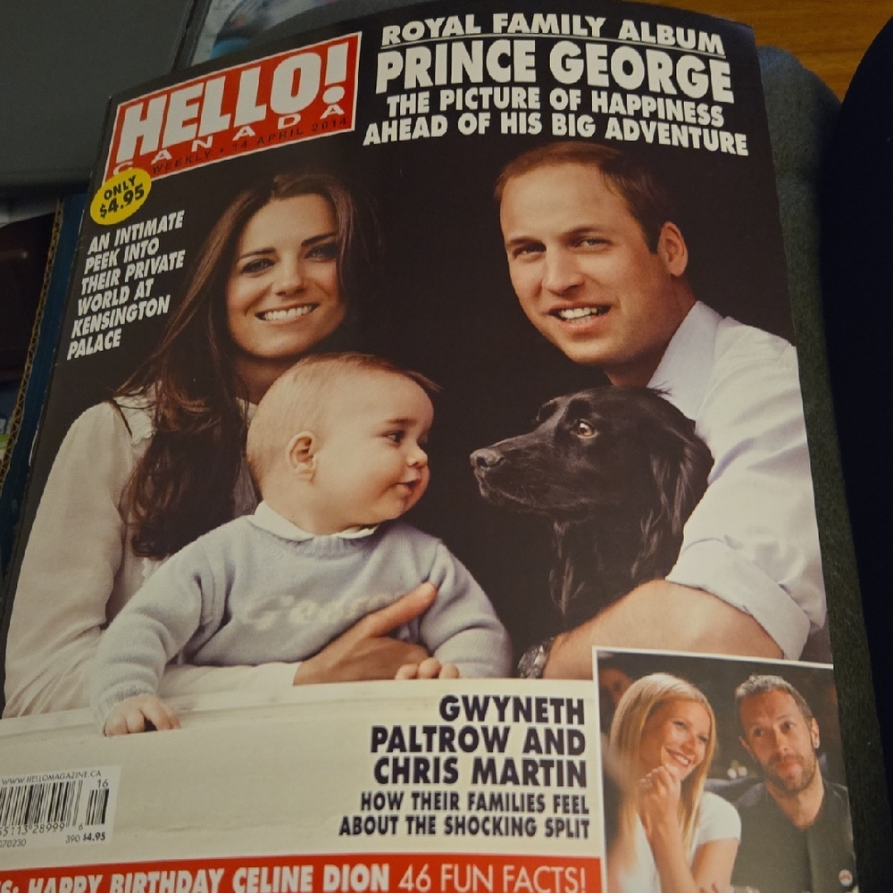 HELLO! Magazine Cover Featuring Royal Family in Black and White